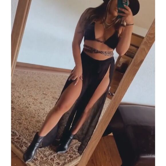 Black sheer coverup pants - Picture 1 of 2